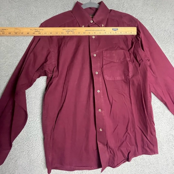 Ariat Men's Burgundy Shirt Size Small - Picture 5 of 10